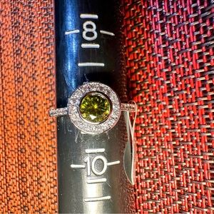 Fragrant Jewels Silver Ring with Olive Gem